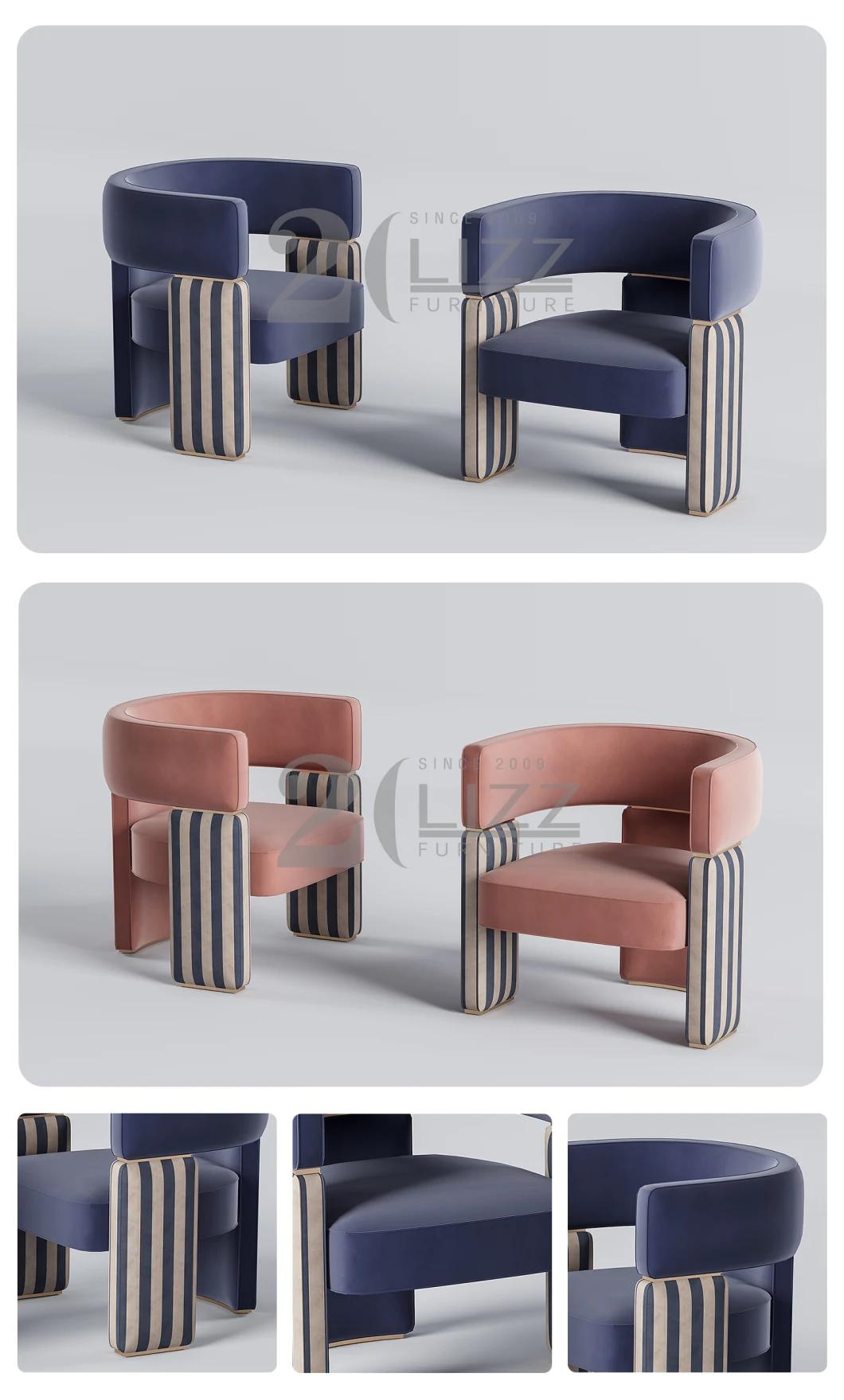 Non Inflatable European Modern Style Wooden Living Room Furniture Fabric Leisure Armrest Sofa Chair