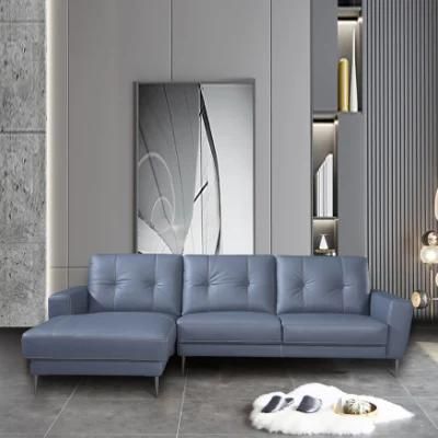 Hot Wood Genuine Leather Luxury Living Room Sofas Long Couch Designer Corner Sofa
