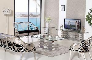Manufacture Stainless Steel Living Room Sofa with Coffee Table and TV Stand
