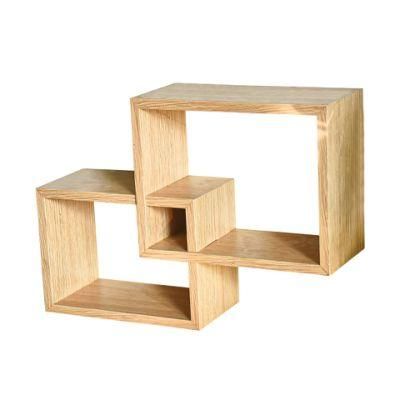 New OEM/ODM Wood 2PCS Decorate Simple Modern Firm Rectangle Office Furniture Wall-Mounted Shelf