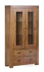 Glazed Display Cabinet Oak Wooden Furniture Living Room Furniture (RCGDU)