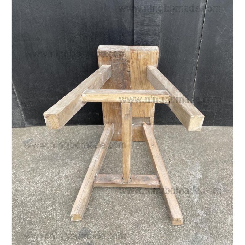 Nordic Retro Vintage Antique Furniture Grey Reclaimed Elm Wood Stool