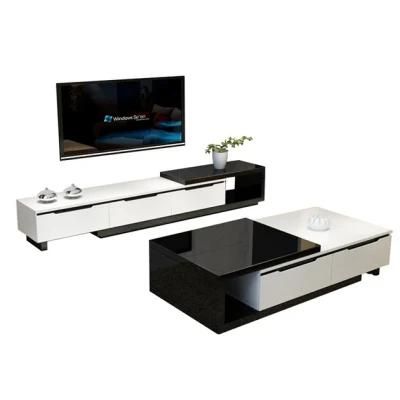 Cheap Melamine Board Black and White TV Stand TV Cabinet