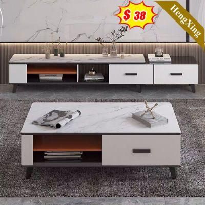 Quality Wholesale Marble Top Quality Melamine Wood Furniture Coffee Table with TV Stand