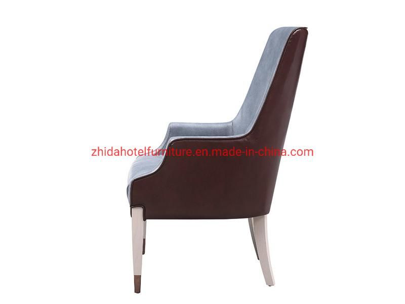 Hotel Antique Wooden Fabric Leather Living Room Restaurant Dining Chair