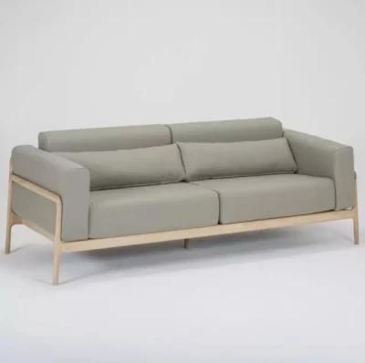Modern Solid Wood 1+2+3 Armrest Leisure Fabric Sofa Set