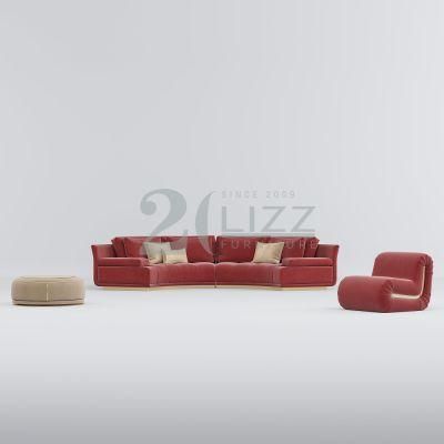 Comfortable Modern High Quality Hotel Home Furniture Set Italian Design Simple Living Room Fabric Sofa