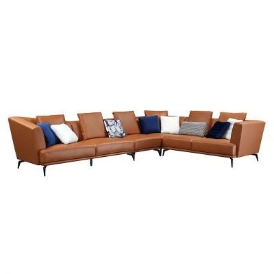 Living Room Furniture Italian Modern Design Genuine Leather or Fabric Sectional Sofa