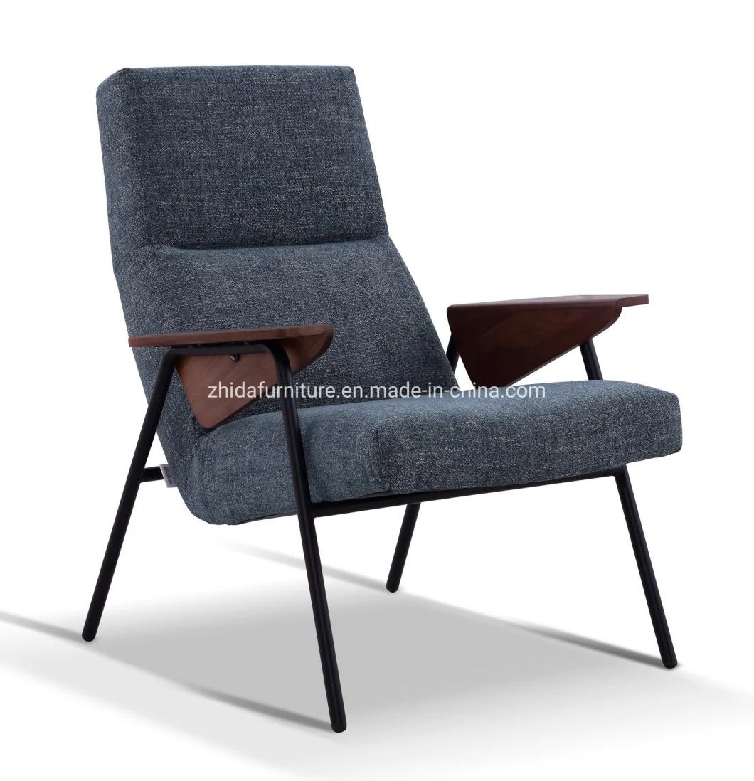 Wholesale Lobby Living Room Furniture Fabric Metal Arm Chair for Coffee Shop