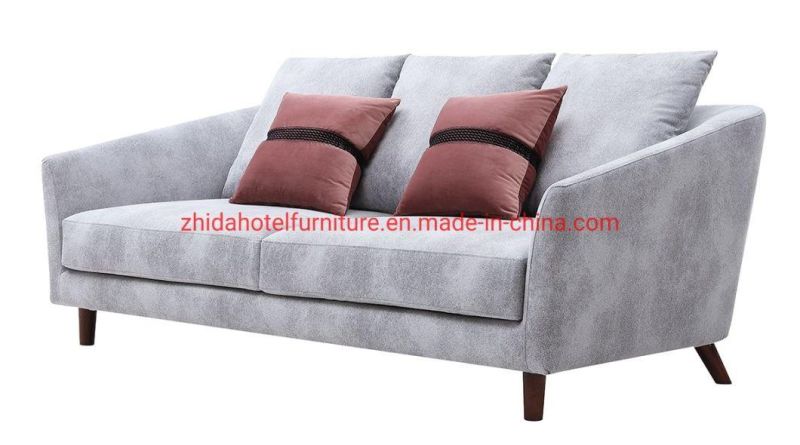 Modern Home Furniture Fabric Armrest Wooden Living Room Sofa