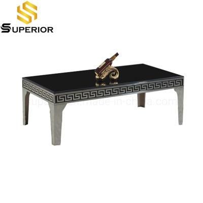 Home Furniture Stainless Steel Leg Coffee Table with Marble