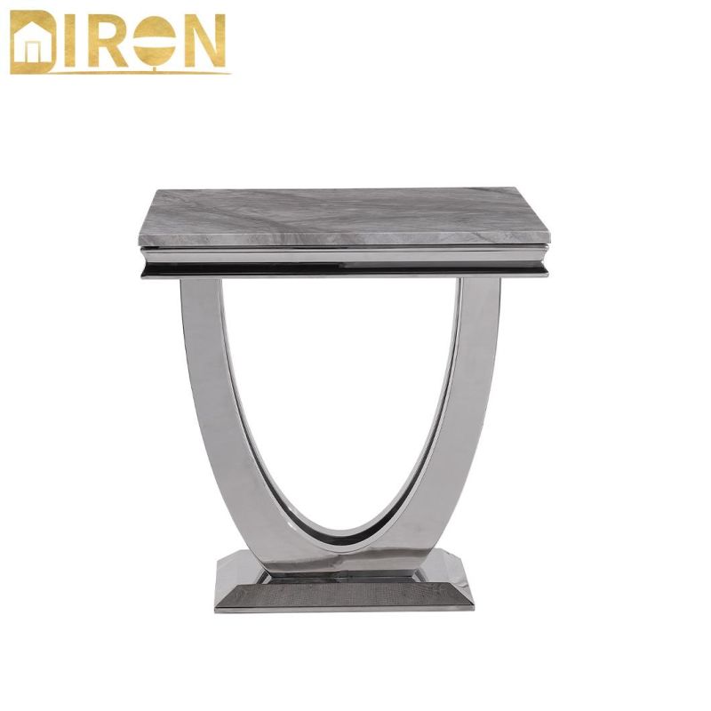 Modern Designed Metal Furniture Rectangle Side Table Coffee Table with Tempered Glass Top