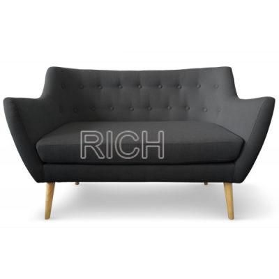 Loveseat Black Wooden Couch Sofa Office Furniture Couch