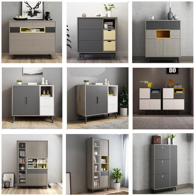 Hot Sale Office Furniture Luxury Low File Wood Storage Cabinet with 3 Door