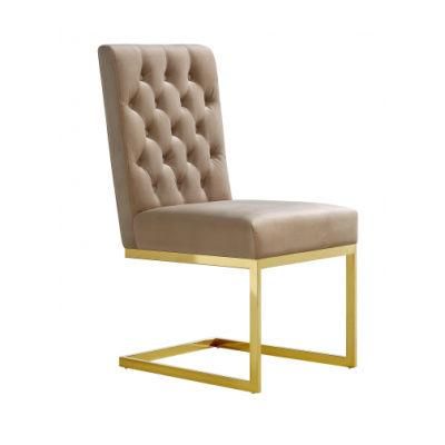 Vintage Modern Dining Chair Luxury Living Room Furniture Design Golden Metal Leg Velvet Dining Chair for Home Family