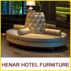 Hotel Lobby Furniture Set/Lounge Seating/Round Faux Leather Sectional Sofa
