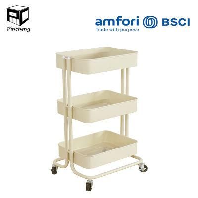 Mobile Storage Rack Steel Side Table Storage Cart