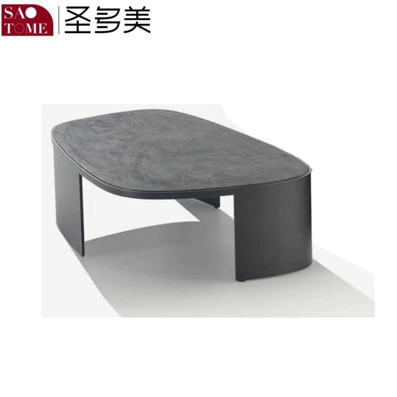 Modern Simple Family Living Room Hardware and Rock Board Tea Table