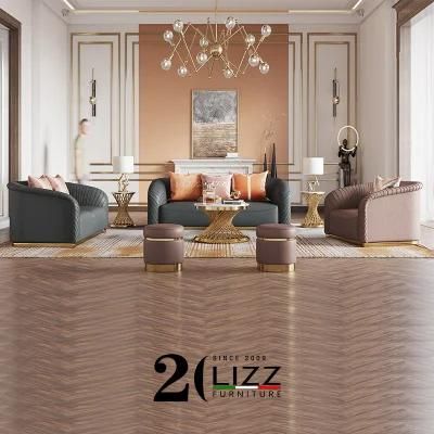 Dubai Home Furniture Living Room Royal Luxury Vekvet Fabric Leisure Sofa Set