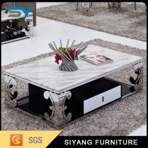 Furniture in United State Modern Marble Coffee Table with Drawer