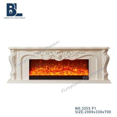Buy Home Decorative Fires Wood Mantel Shelf Electric Fireplace TV Stand in White 325s