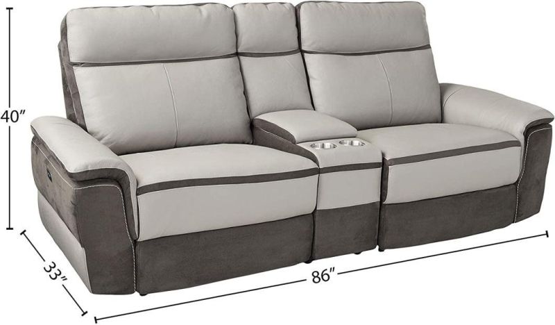 Jky Furniture Modern Design Leather Power Recliner Sofa Set with Massage and Heating Functions
