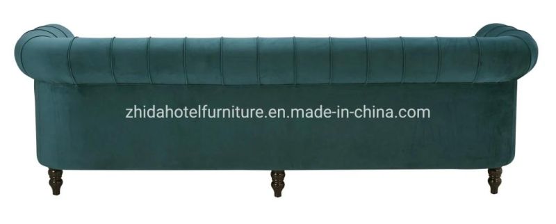 Restaurant Sofa Living Room Furniture Wooden Fabric Hotel Lobby Sofa