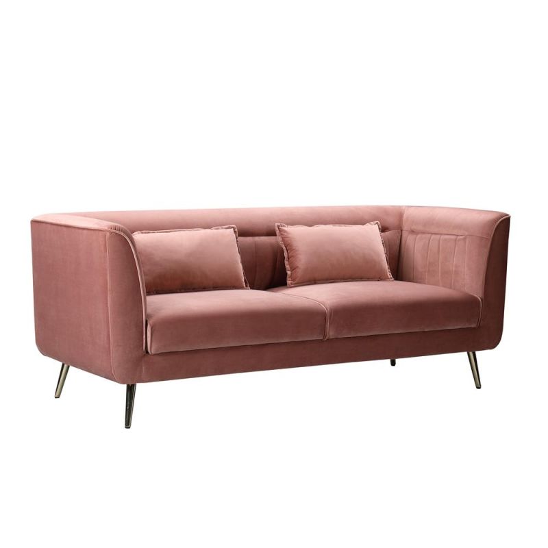 Nova Home Design Living Room 3 Seater Vintage Velvet Sofa Red Color Couch