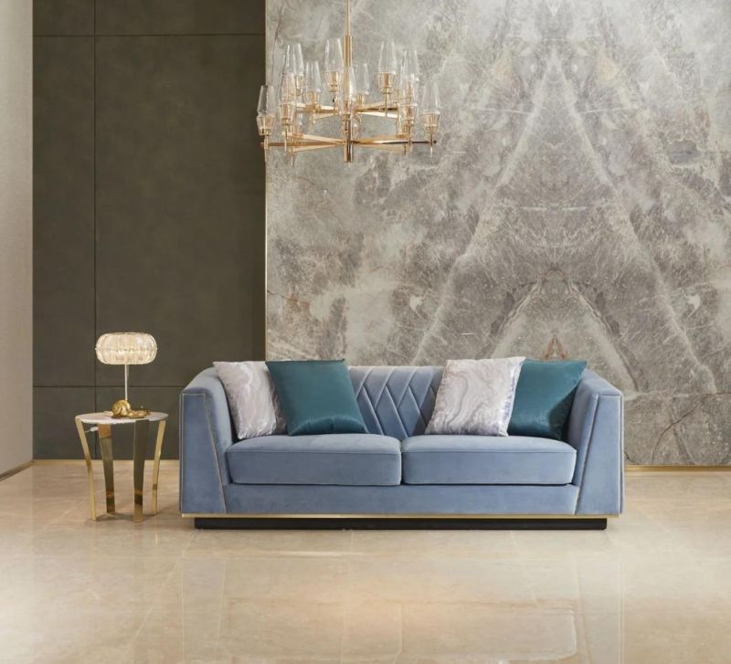 Zhida Luxury Home Furniture Villa Living Room Versace Sofa Set Hotel Lobby 1 2 3 Seater Fabric Sofa Couch