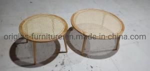 Wooden Frame Rattan Top Coffee Table