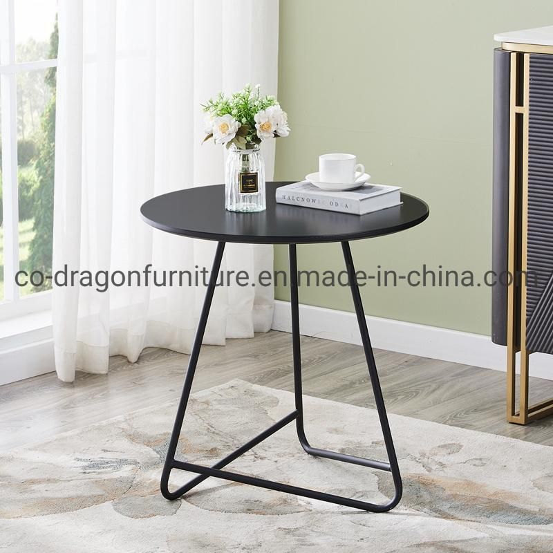 Fashion Minimalism Home Furniture Steel Coffee Table with Marble Top