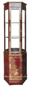 Oriental Home Lacquer Wine Display Hand Painted Glass Cabinet