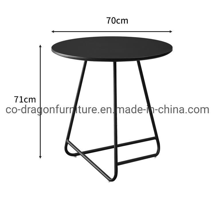 Fashion Minimalism Home Furniture Steel Coffee Table with Marble Top