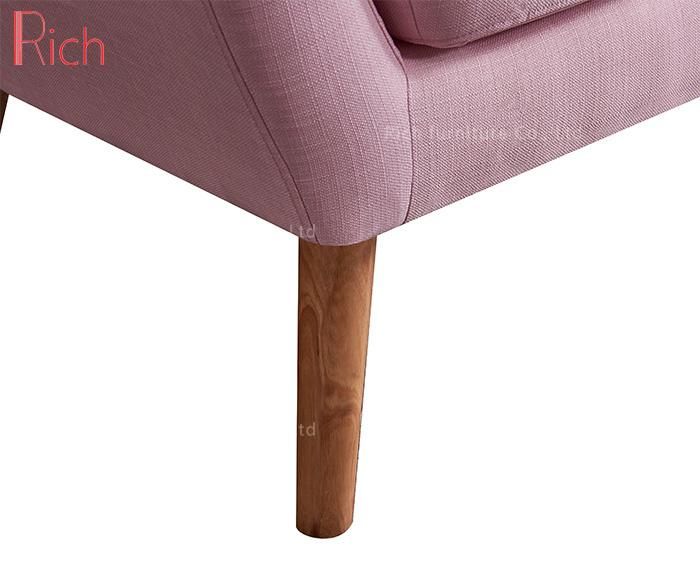 Furniture Manufacturer Light Pink Single Fabric Sofa for Home