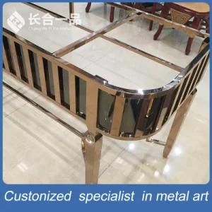 Customzied Golden Mirro Polishing and Black Stainless Steel Table