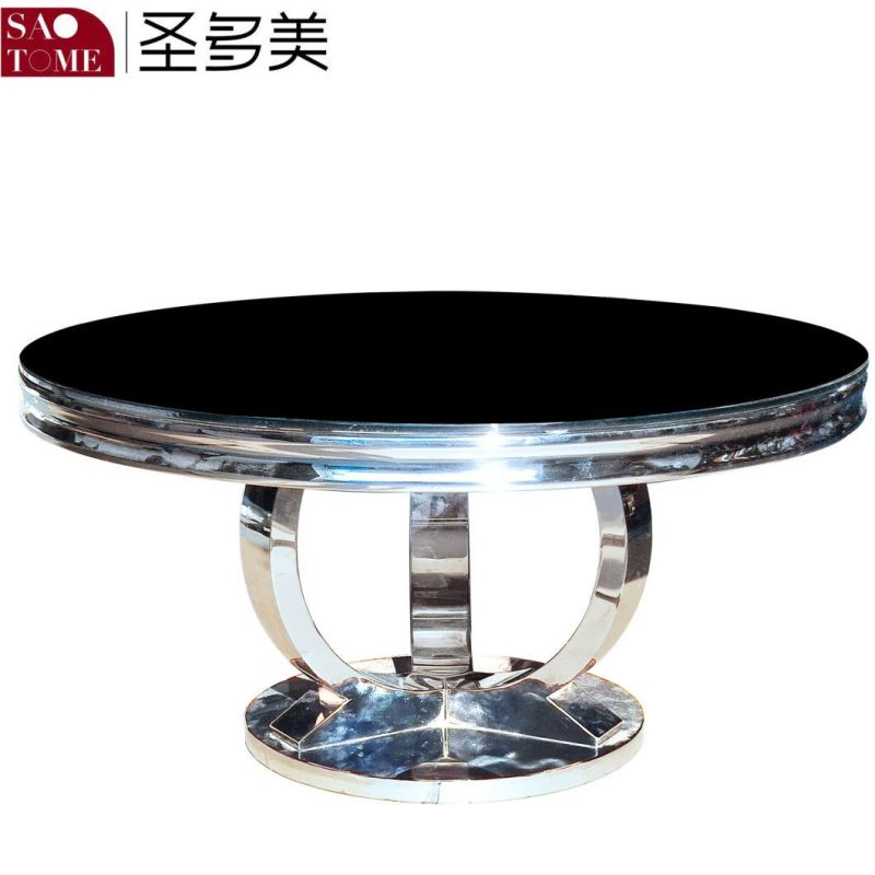 Modern Hotel Living Room Furniture Stainless Steel Glass End Table