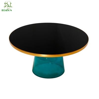 Modern Design Round Stainless Steel Handmade Glass Bell Coffee Table