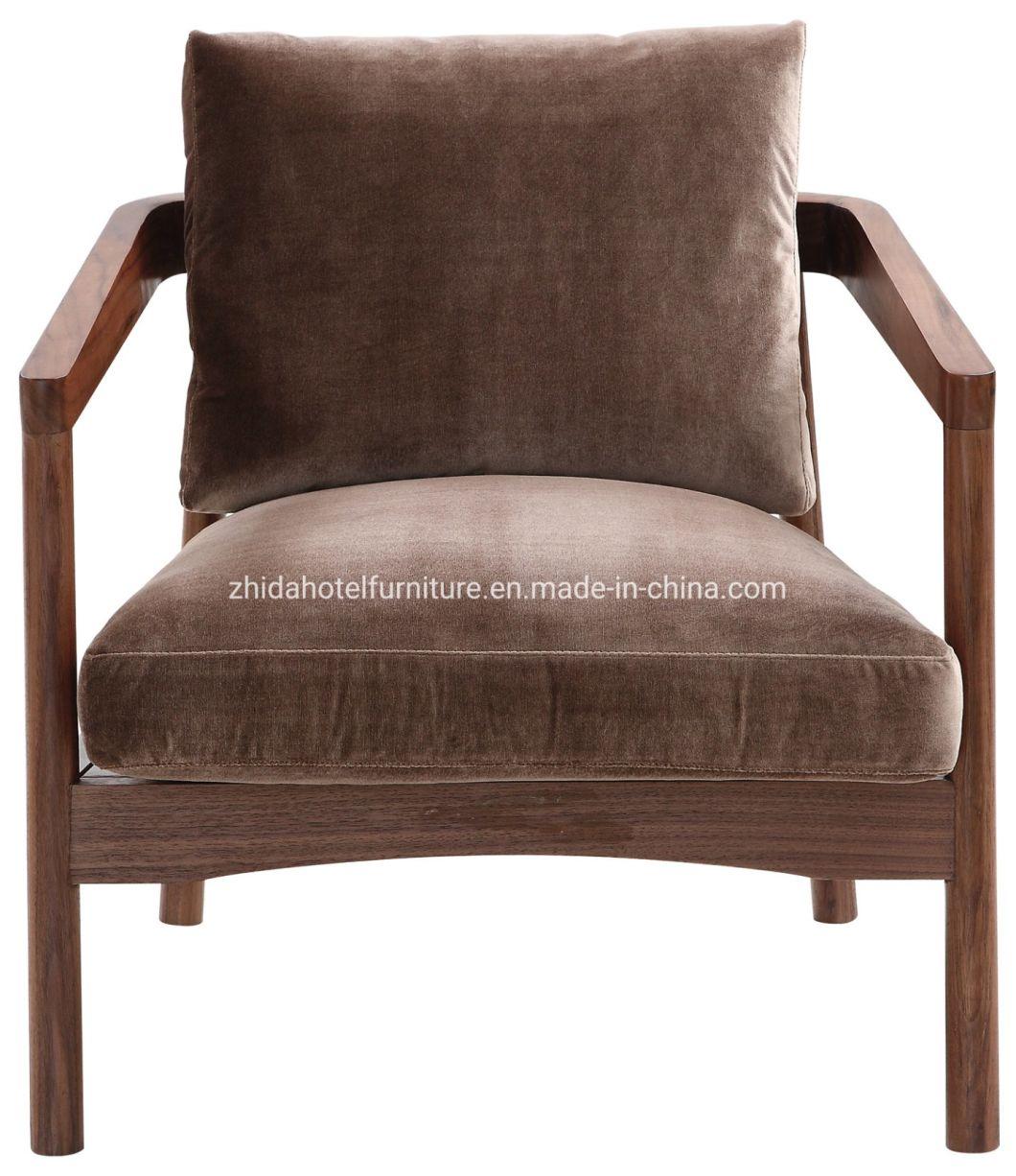 Solid Wood Living Room Furniture Wooden Frame Hotel Modern Chair