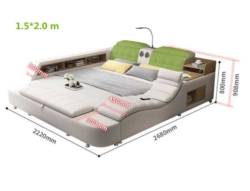 Hyc-Bl01c Comfortable Leather European Style Multifunctional Sofa