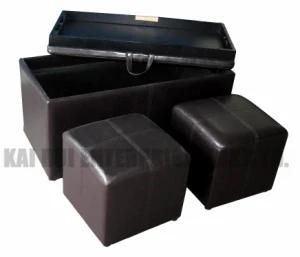 PU Leather Storage Modern Combined Ottoman