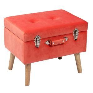 Knobby Velvet Fabric Cube Storage Pouf Ottoman