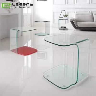 Small Bent Glass Side Table Sets in Many Colors