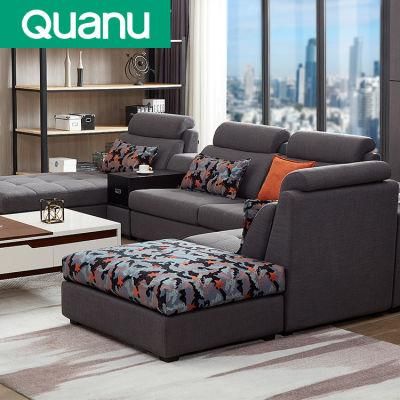 102307 Quanu Modern Luxury Corner Sofas U Shaped Fabric Living Room Sofa Sectionals Set