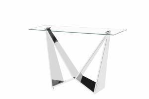 Modern Luxury Stainless Steel Glass Gold Design Console Table