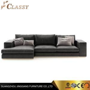 Italian Sectional Sofa with Golden Metal Base