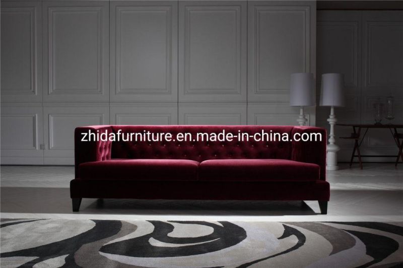 Living Room Furniture Velvet 3 Seat Modern Restaurant Home Sofa