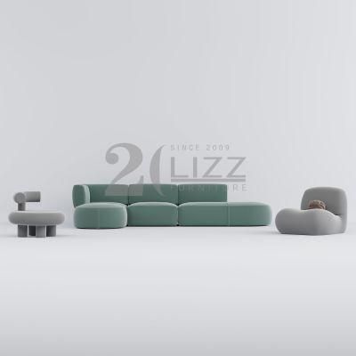High End Quality Modern Style Simple Home Furniture Green Luxury Sectional Fabric Sofa
