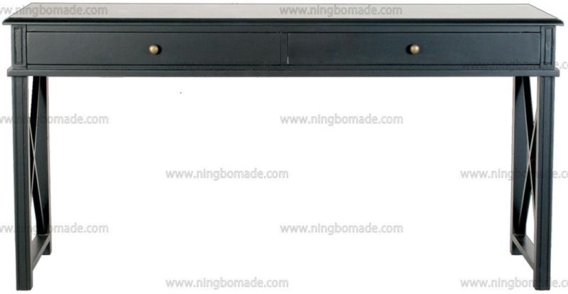 American Style Antique Concise Furniture Villa White/Black/Natural/Brown Two Drawers Console Table