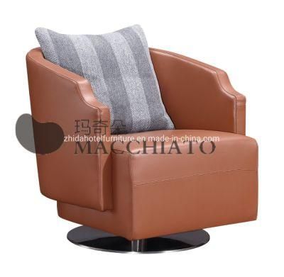 Modern Living Room Furniture Hotel Reception Bedroom Chair with Genuine Leather