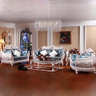 Antique Wood Sofa Set with Wooden Table for Living Room Furniture